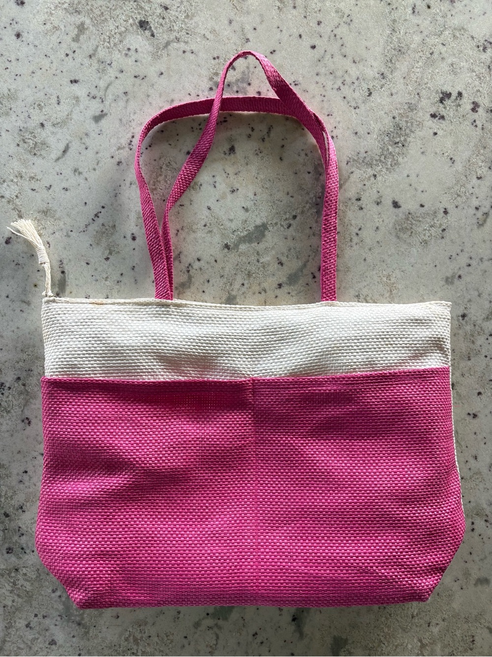 Pink and Cream Beach Tote Bag - Lightweight Everyday Carry